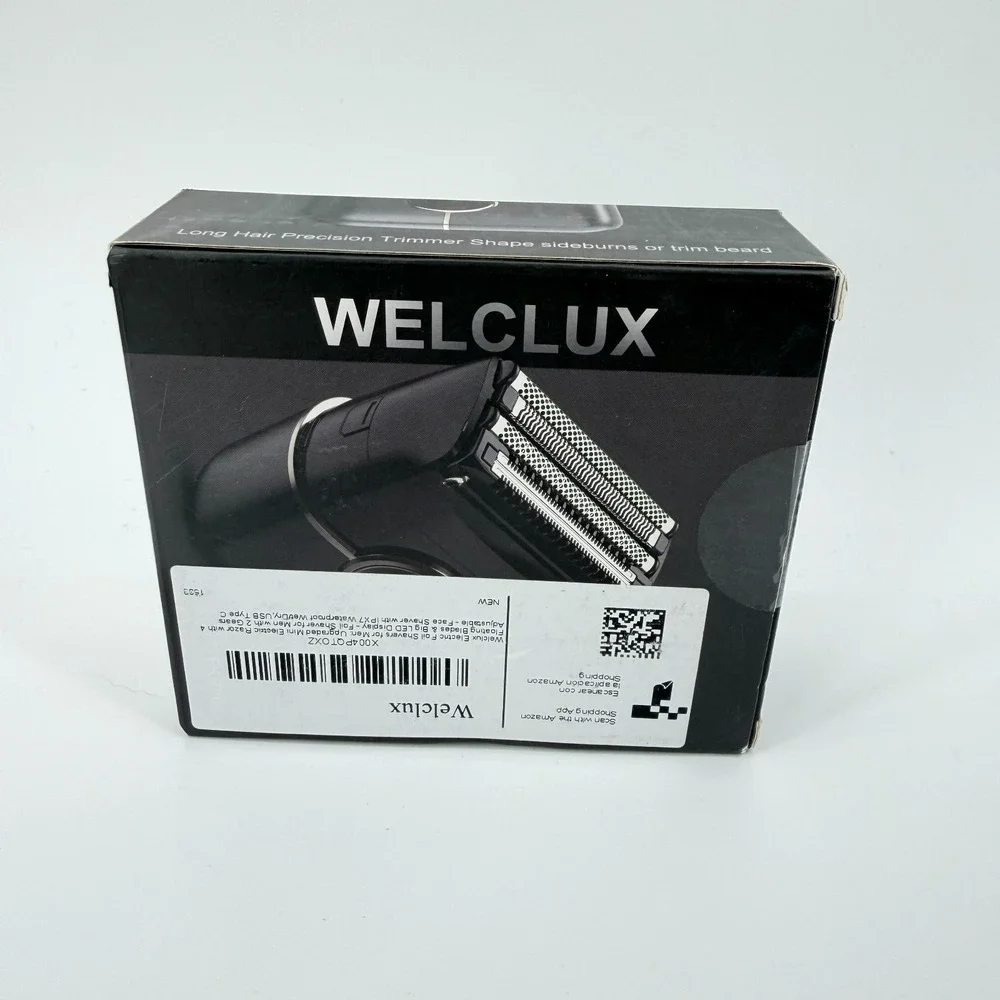 Welclux FK-706 Electric Shaver Waterproof Foil Head, Precision Trimmer, Black